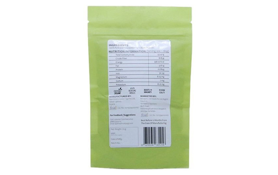 Nutty Yogi Organic Moringa Powder    Pack  70 grams